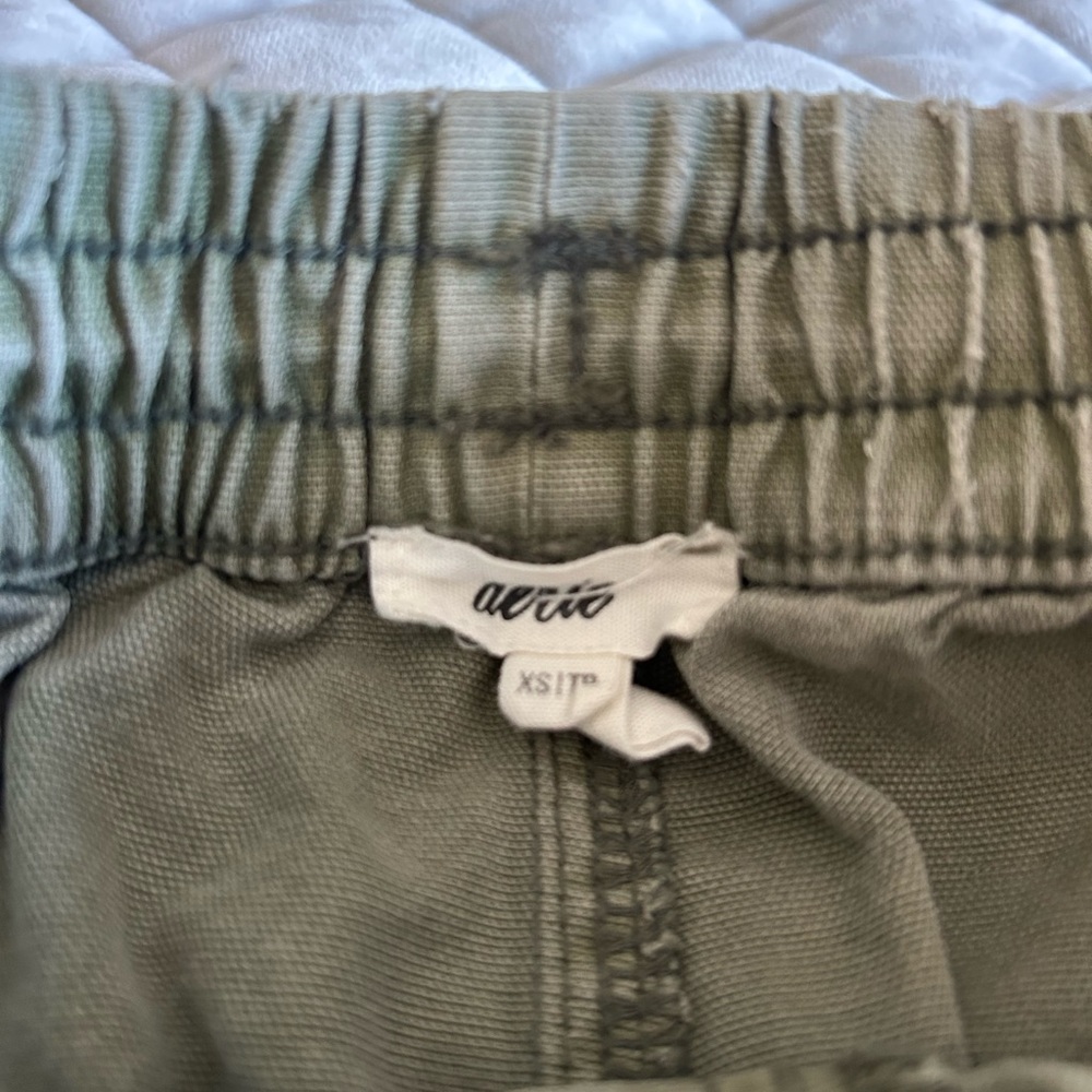 aerie Straight-Leg Jeans in Olive Green